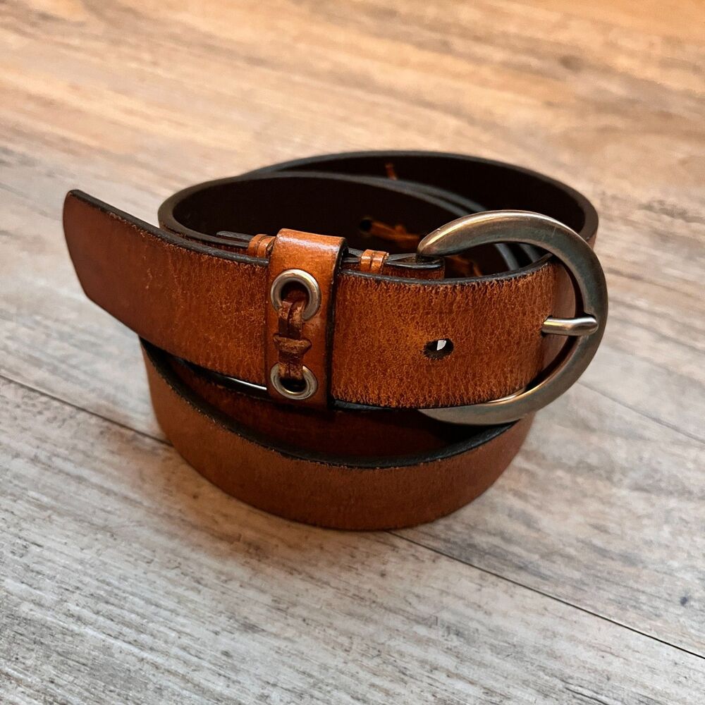 Rolfs Genuine Leather Belt Size 34 Brown Classic Casual Dress Belt USA Vintage